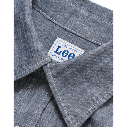 Leeメンズシャンブレー七分袖シャツ
